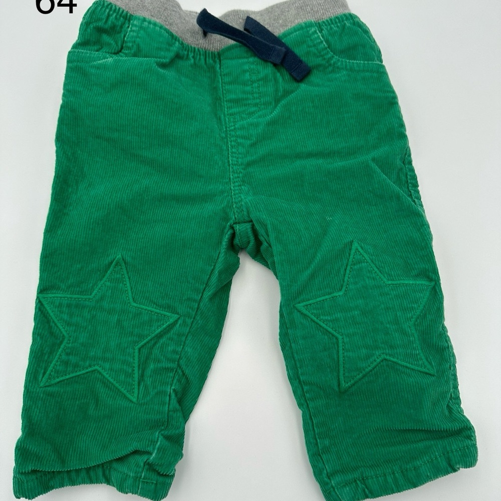 Baby Boden Green Corduroy Star Pants 6-9 months